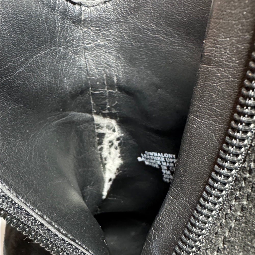 GUESS BLACK SUEDE NALONEY ZIPPER ACCENT WESTERN HEELED ANKLE BOOTS - Picture 15 of 15